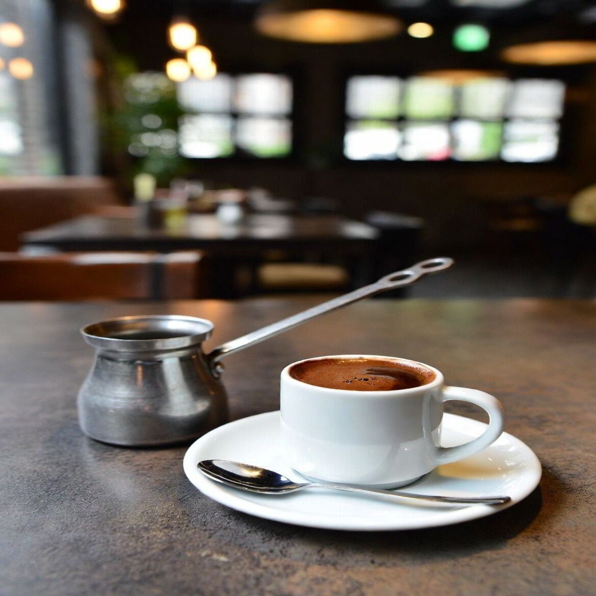 Turkish coffee (brewed in a cezve).